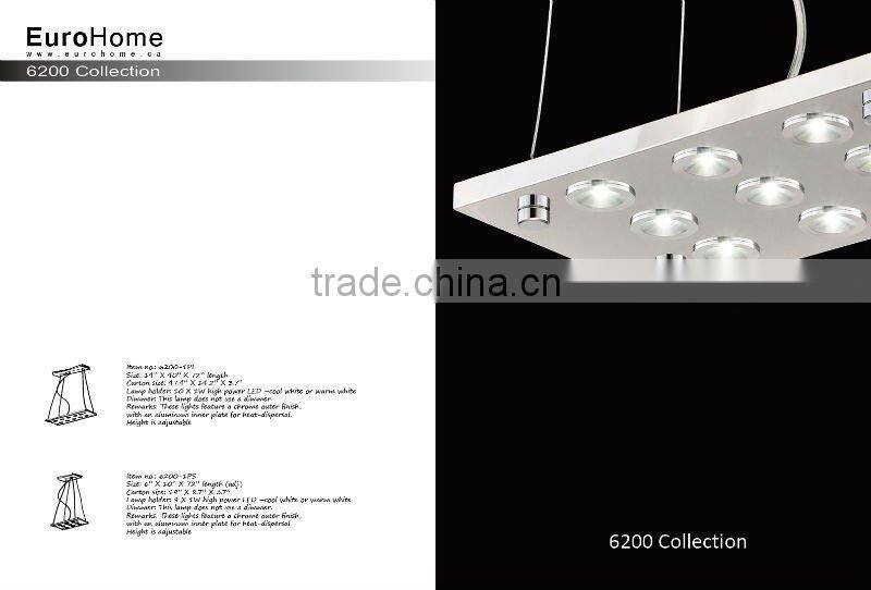 CE ROHS standard Stainless steel 6200-1PS LED pendant light Fixtures