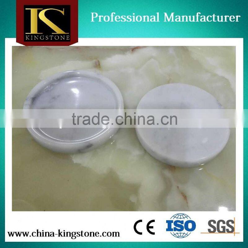 Carrara white marble cup holder for wholesale