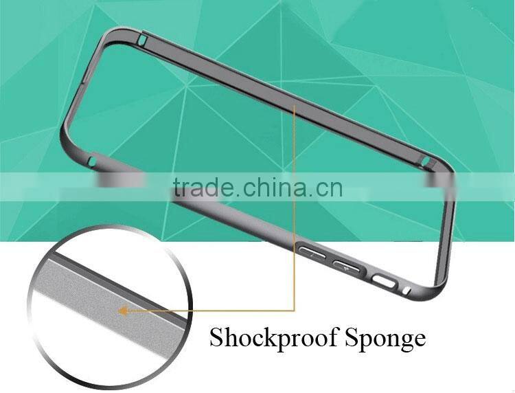 Transparent Acrylic Arc Back Cover with Multi Color Metal Bumper Cell Phone Cases for Iphone6 6plus