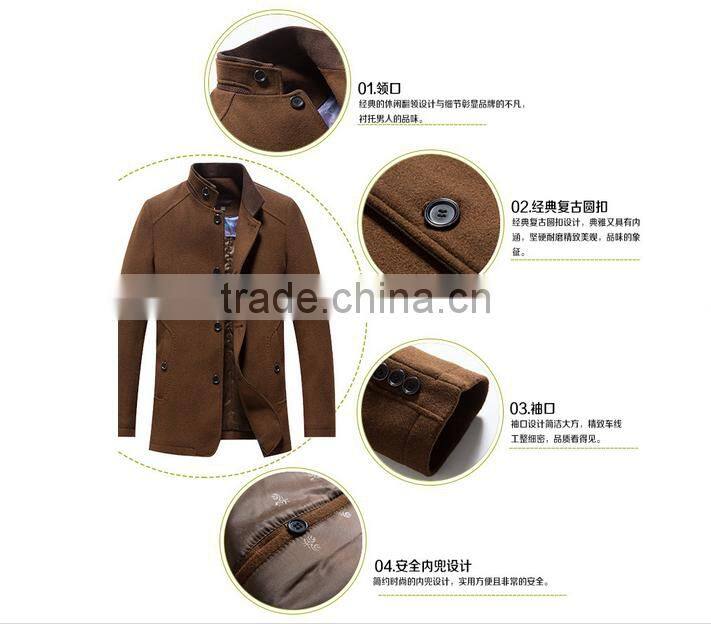 The spring and autumn period and the new men's windbreaker business men's wear brand cashmere cloth coat