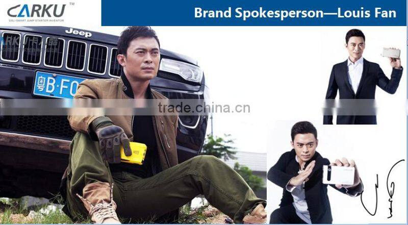 yellow and black case CARKU portable jump starter 18000mAh car battery booster