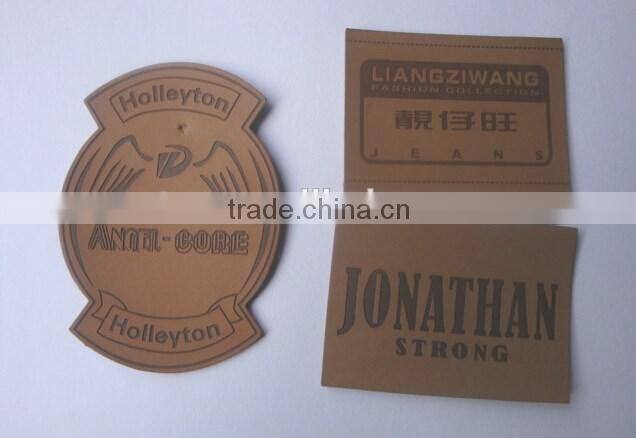 Custom Leather patches with Silver Plating metal for Garment