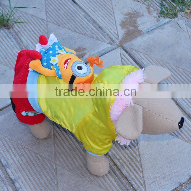 NEW Wholesale Top Fabric Pet Dog Minoins Cosplay Costume, Funny Dog Coat, dog clothes for Christmas