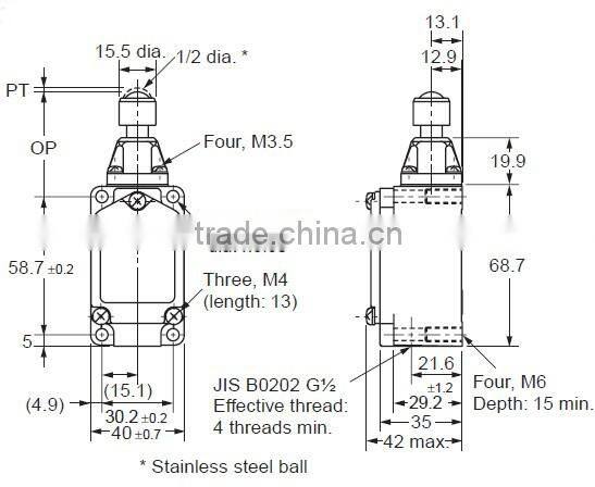 IP67 waterproof CE approved gate opener travel Switch WLD3