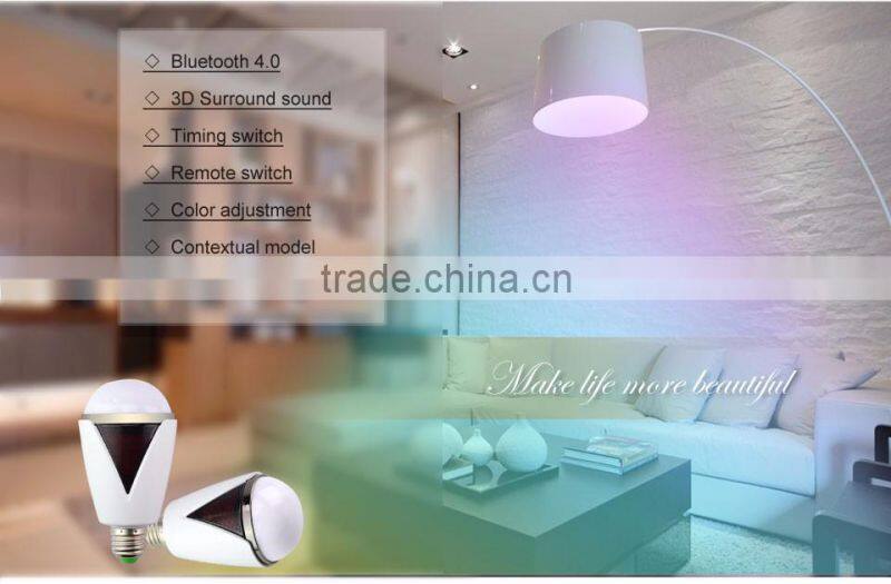 20m wireless range bluetooth led music light bulb