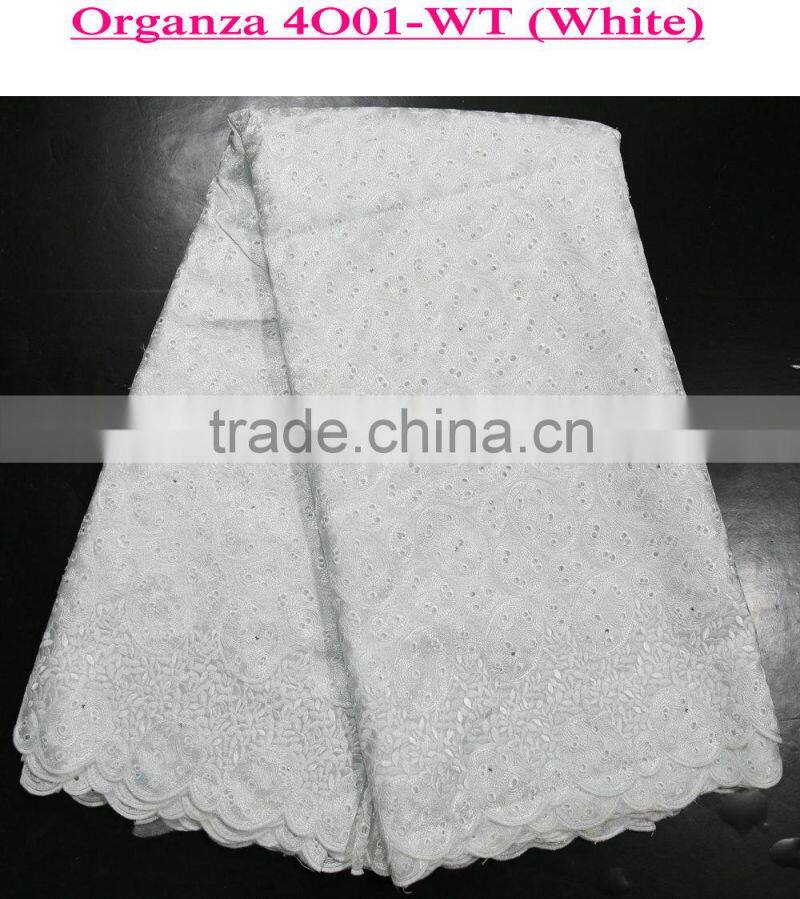 2015 New fashion organza lace heavy double african organza lace for wedding dress