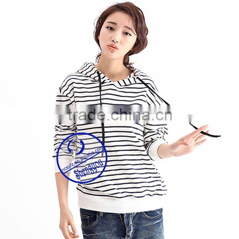 Custom striped pullover sweatshirts hoodies women