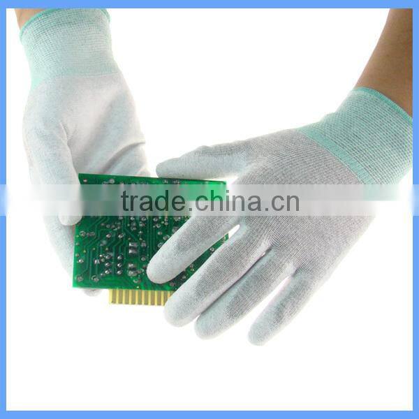 Factory Wholesale ESD / Anti Static Carbon Fiber PU Safety Work Gloves