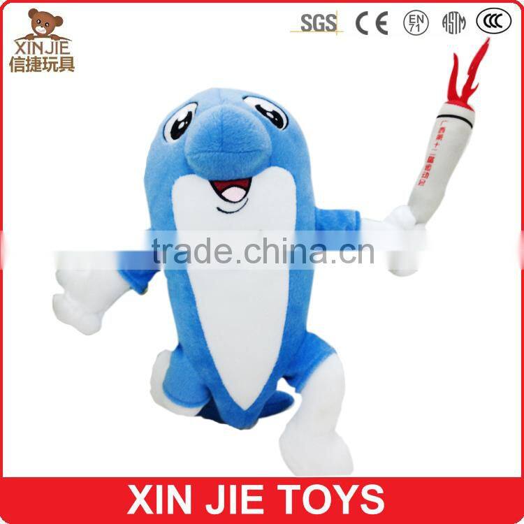 custom sports meeting plush torch mascot 10inch sports meeting soft mascot with torch nice design mascot doll for sports meeting