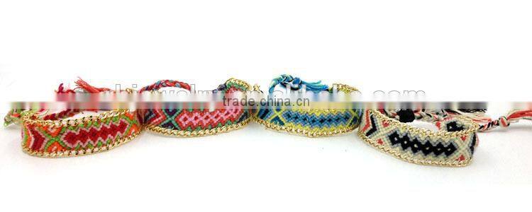 Handmade Multi-Colour DIY Geneva knotted cotton watch band Braided Chram watch strap