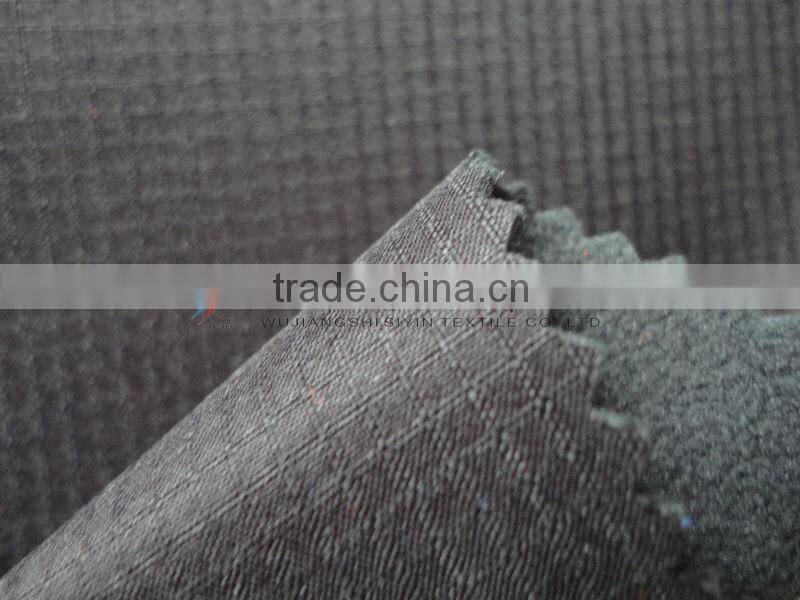 double line checked four stretch fabric bonded polar fleece