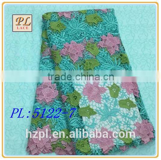 2016 latest dress design multicolor water soluble embroidery lace for free prom dress