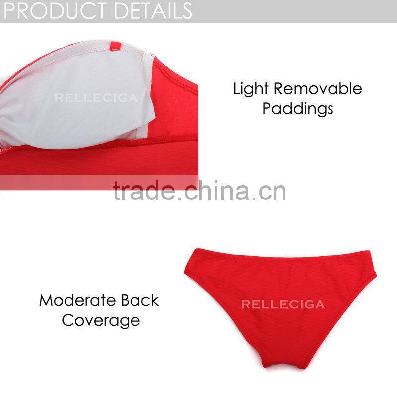 2016 Bandeau Bikini swimwear with Removable Halter Straps