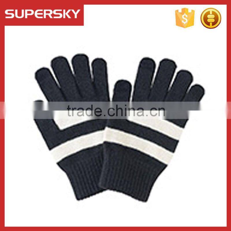 V-355 Stripe stylish crochet winter warmer gloves touch screen gloves magic golves for mobile phone