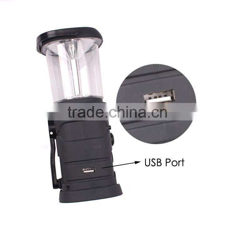 Asia Leader Products Solar Power Hand Crank Camping Light with FM Radio