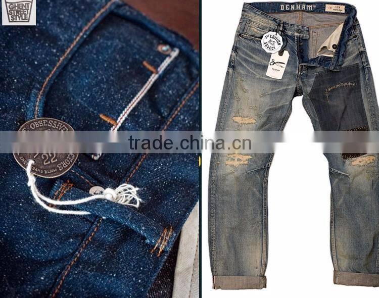 Fashion custom brown luggage paper hang tags with gold foil logo