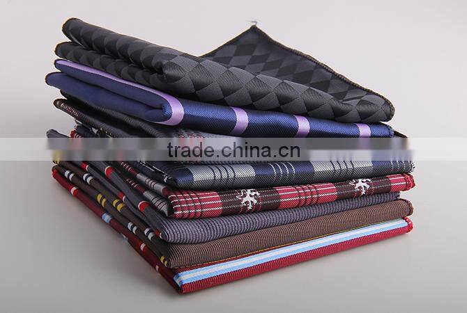 High quality mens polyester custom woven pocket square
