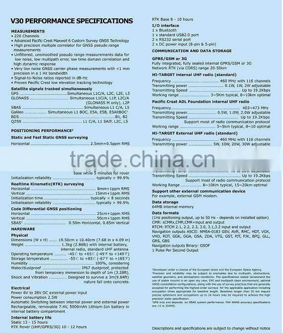 2016 hot selling RTK GPS Surveying Instrument with low price and RTK GPS SYSTEM