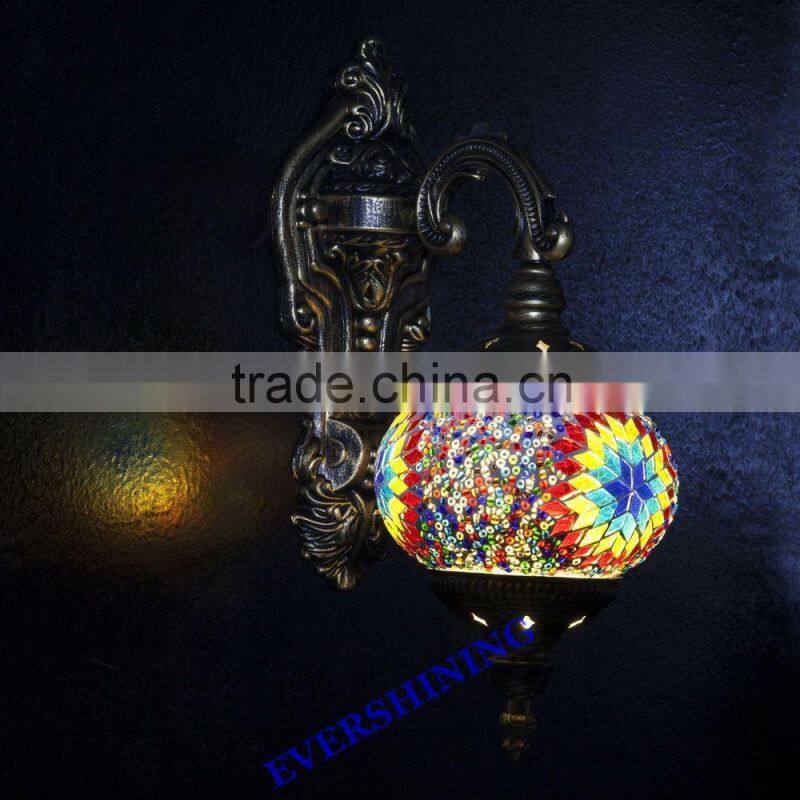 2015 NEW DESIGN GLASS MOSAIC CRAFT TURKISH WALL LAMPS YMA42601