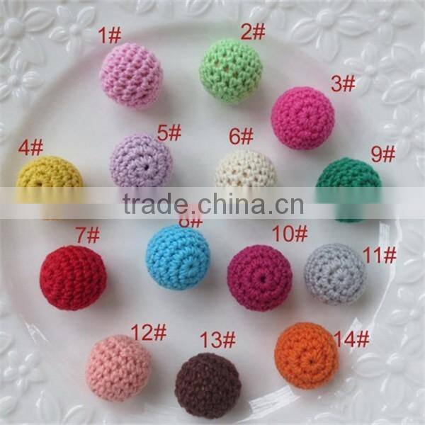 wooden round crochet beads balls for jewelry necklase