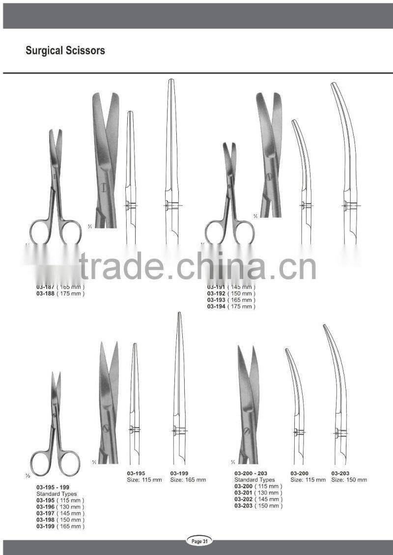General Surgical Dressing DEAVER SYSTRUNK Incision Scissors Standard Medical Instruments