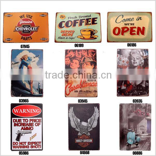 New Popular Retor Bar and pub Decoration metal tin signs