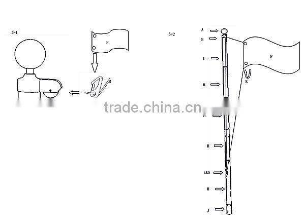 America England international aluminum flag pole for flying