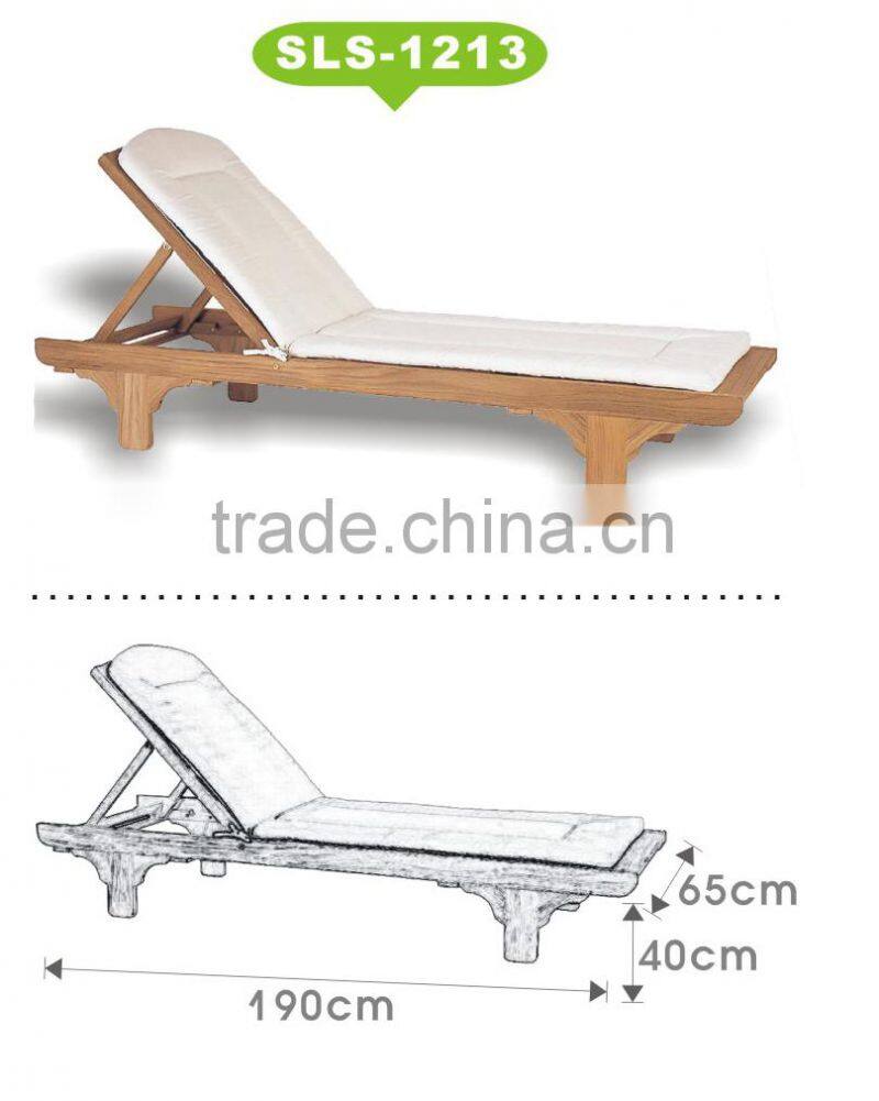 ash wood swimming pool outdoor garden lounge chair sls-570