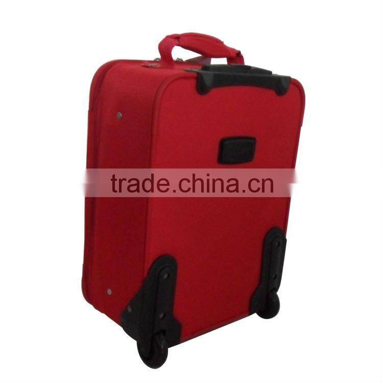 2015 Red Popular 5pcs Set fabric trolley suitcase EVA Luggage Bag /High Quality China supply luggage