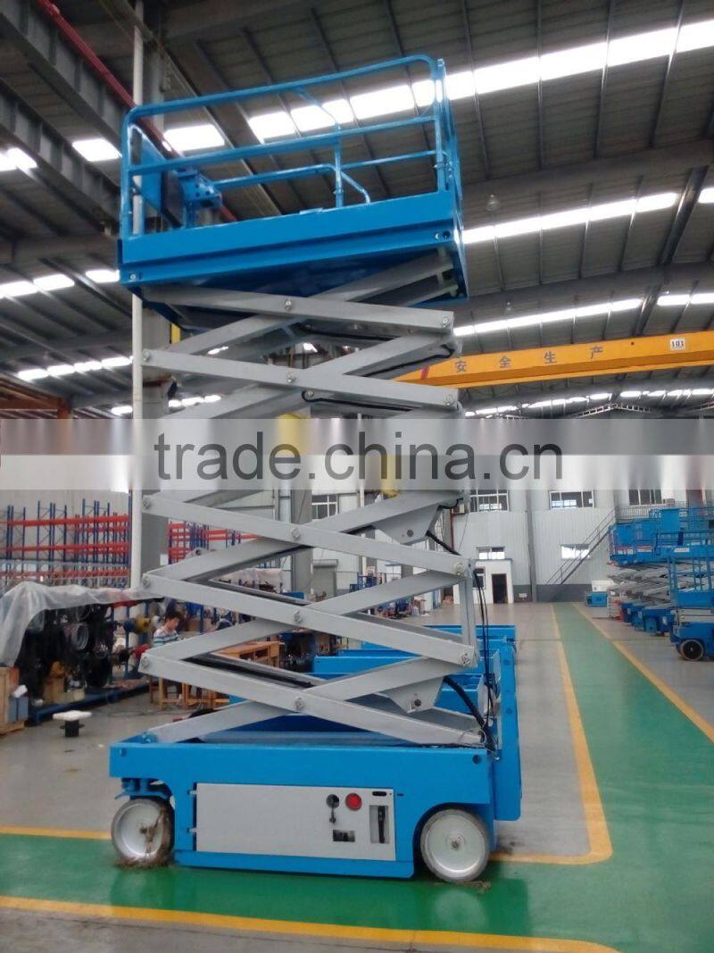 battery power 6m lift height electric mobile scissor lift