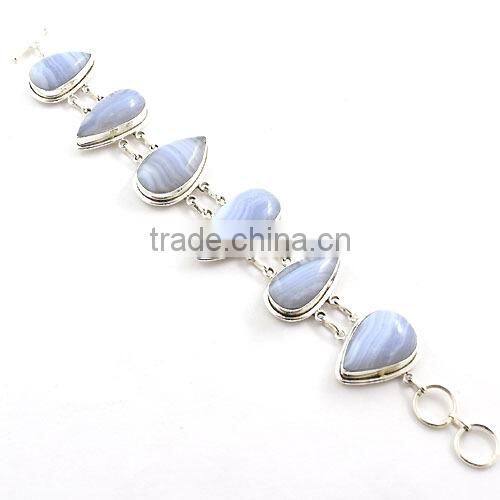 Dendrite Agate jewelry 925 silver bracelet natural gemstone jewelry Indian silver bracelet Fashion bracelet