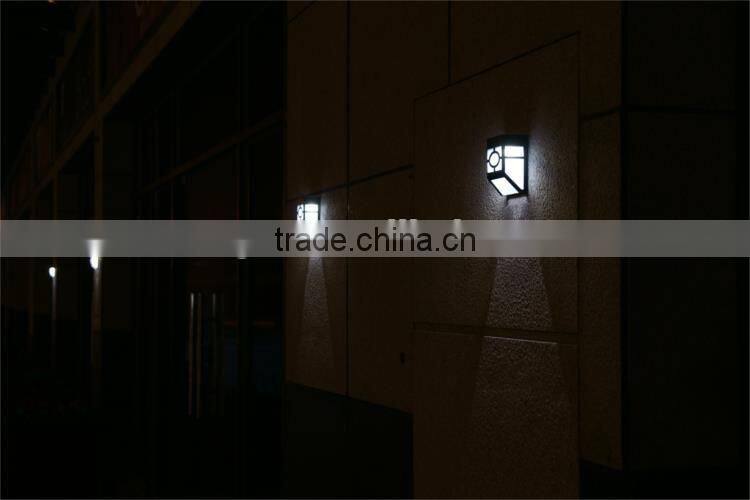 decoration hotel or garden black abs RetroStyle waterproof solar wall lamp