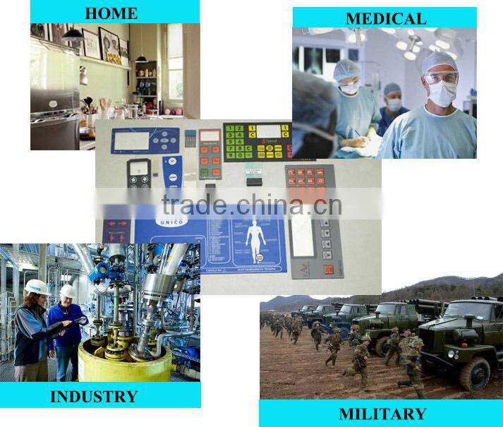 Hot selling custom self adhesive graphic overlay Plastic foil with LED keyboard