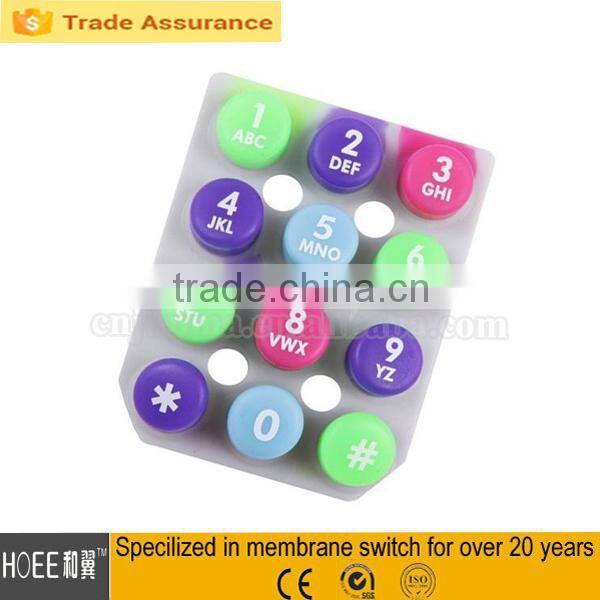 OEM Embossed Tactile Silicone Switch Rubber Overlay Panel