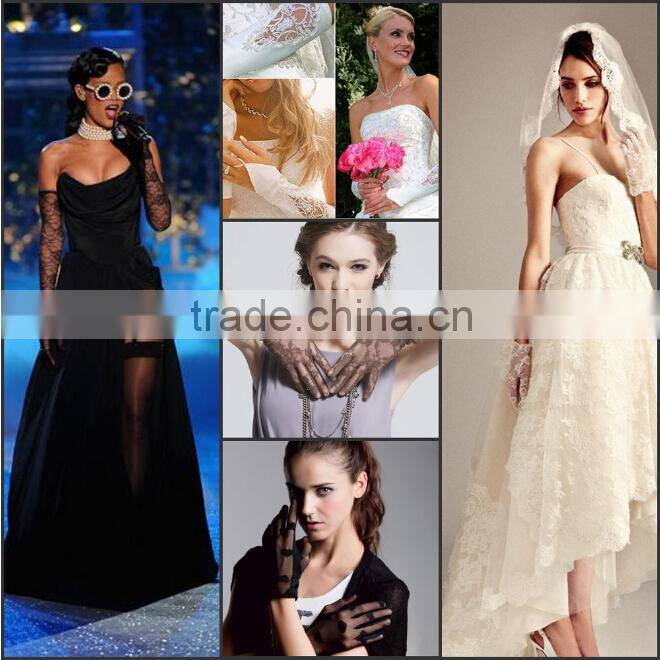 Hot Selling Wrist Length Short Satin Gloves