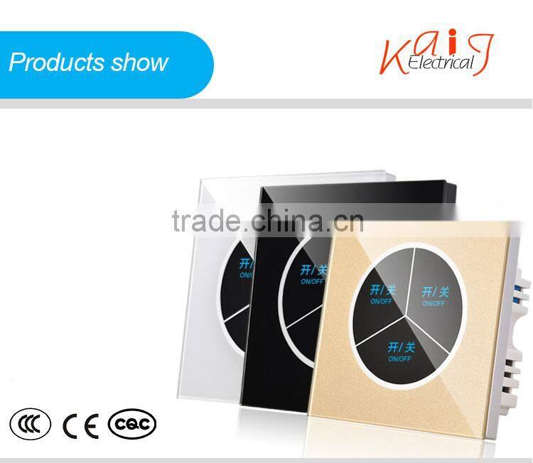 3 gang smart touch screen wall plate light switch 1000w