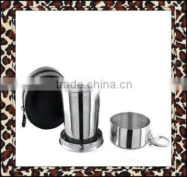180ml Stainless steel folding drinking cup with 3 sections