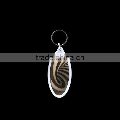 Customized plastic key chain with metal keyring