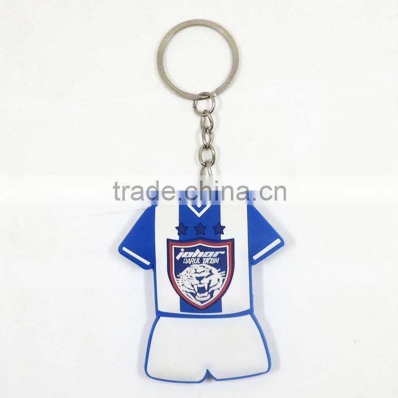 Yiwu Manre manufacturer custom pvc key ring jersey shaped rubber keychain souvenir keychain