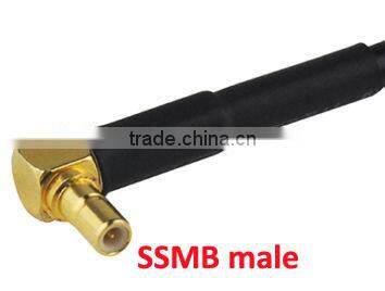 CRC9 male right angle to SSMB male plug RA pigtail cable RG174