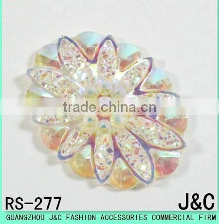29 mm round white AB flowers Acrylic stone