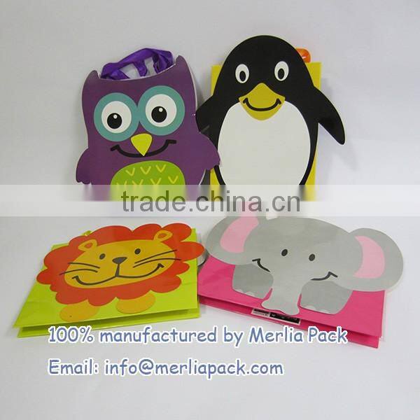 Penguins Cartoon Christmas Paper Bags Present Kids Birthday Party Jumbo Bags