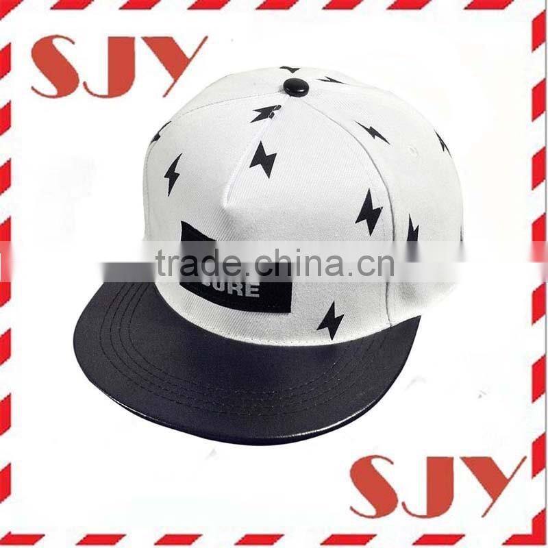 Mens Flat Bill Hat Floral Print Snapback Hip Hop Cap