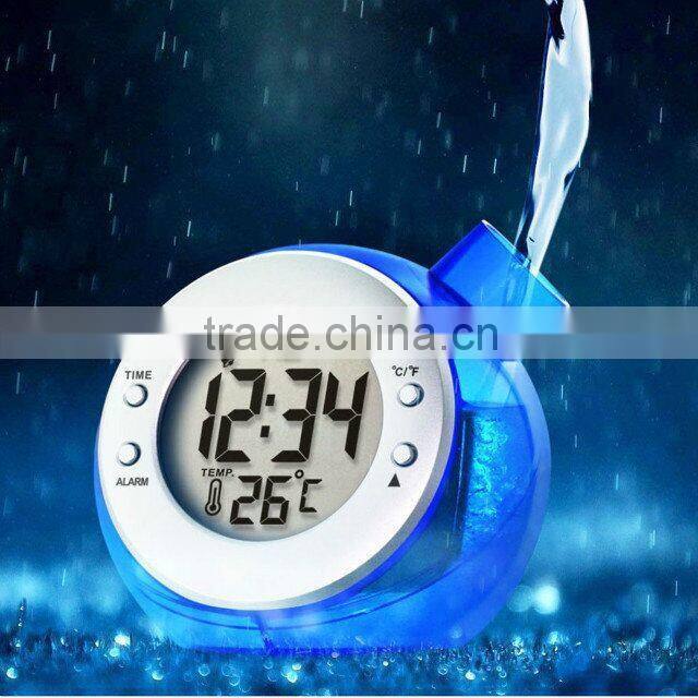 New arrival!! Temperature function water powered thermometer desk clock