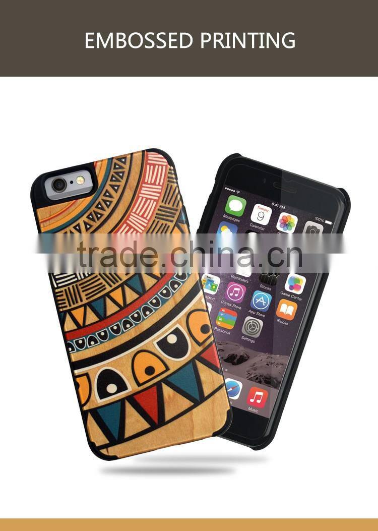 2016 Low Price China Mobile Phone Real Wooden Bamboo 3D Colourful Pattern Cover Cases For iPhone 6 6S 7 Plus Back Case