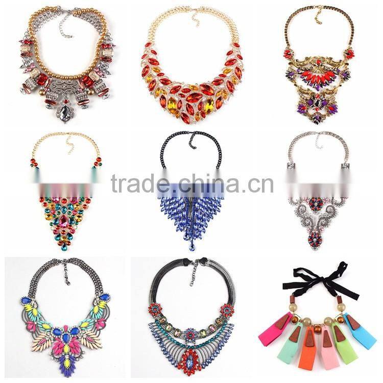 Multicolor alloy imitation choker necklace wholesale jewelry