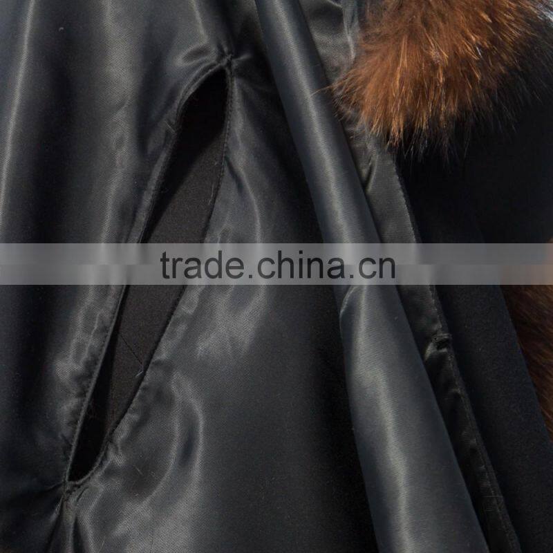 2015 new arrival cashmere cape with fur trim for child CC57