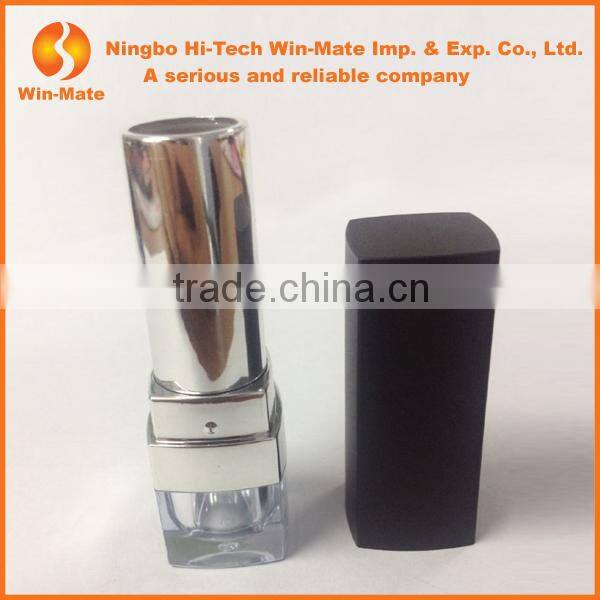 popular Empty Square Plastic With Black Case Lipstick Tube