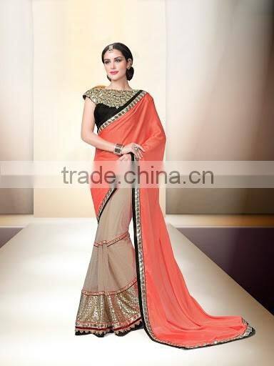 Marine Blue Georgette Saree