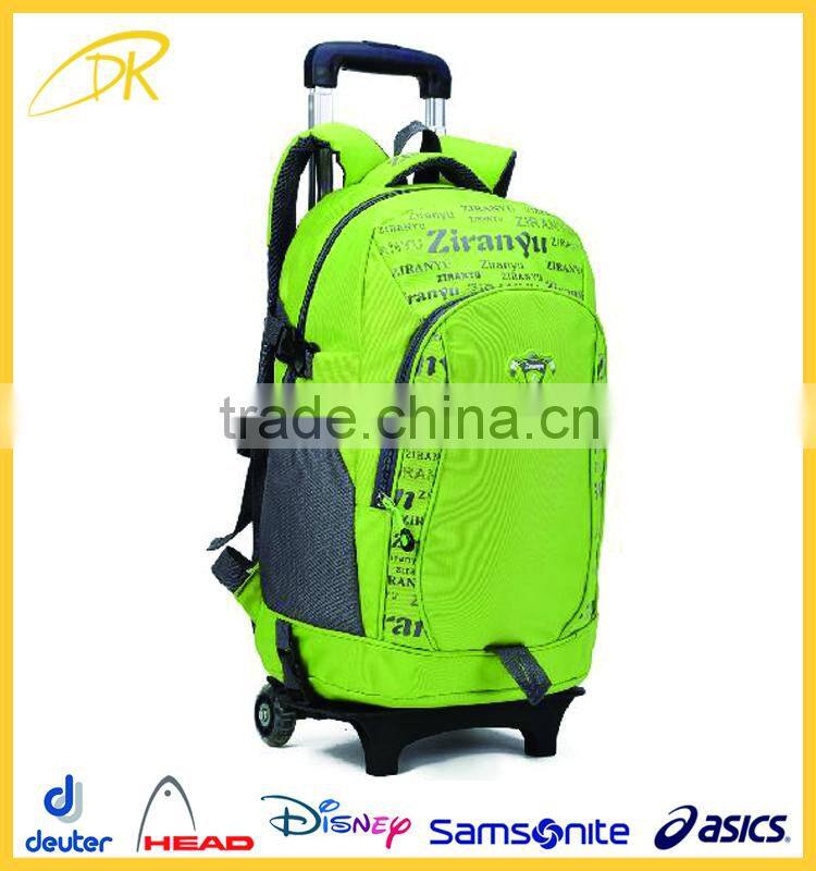 2015 NEW strong teenage wheeled school backpack, wholesale school backpack on wheel